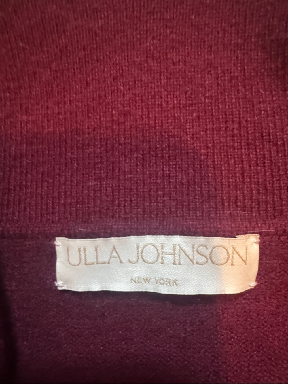 Ulla Johnson Ruffled Collar Cardigan Sweater - Burgundy - Picture 2 of 4